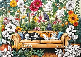 Пазл Trefl 500 деталей: Creative. Кошки в оранжерее