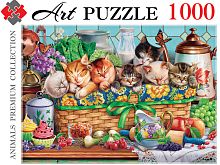 Пазл Artpuzzle 1000 деталей: Котята в корзинке