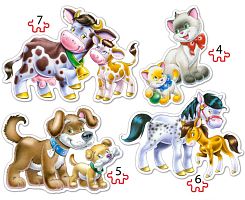 Пазлы Castorland 4#5#6#7 деталей: Животные