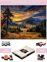 Пазл Алма ПРЕМИУМ деревянный 1000 деталей. Волшебство природы. Осенний шёпот гор