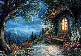 Пазл Алма деревянный 1000 деталей Сказочный мир. Приют в горах