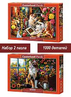 Набор Castorland 1000 деталей: Кошка и озорные котята, 2 шт