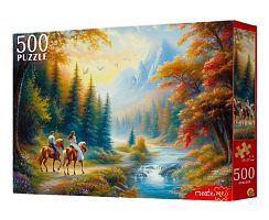Пазл Рыжий Кот 500 деталей: Пара на лошадях в горах