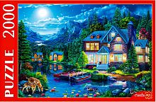 Пазл Рыжий Кот 2000 деталей: Дом у ночного озера