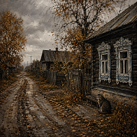 Пазл Алма деревянный круглый 142 детали. Домик в деревне. Ожидание снега