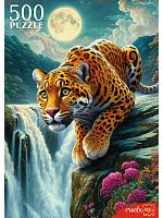 Пазл Рыжий Кот 500 деталей: Леопард и луна