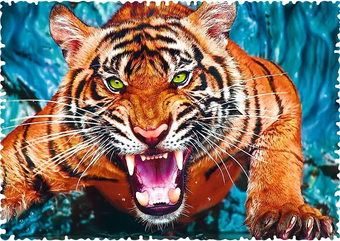 Пазл Trefl 600 деталей: Лицом к лицу с тигром