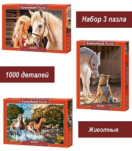 Набор Castorland 1000 деталей: Лошади, 3 шт