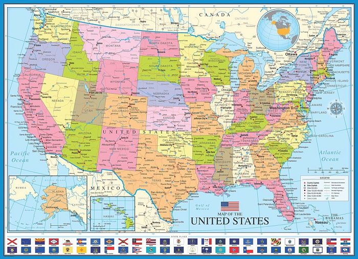 Пазл Eurographics 1000 деталей: Карта США