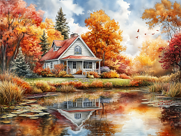 Пазл Алма деревянный 500 деталей. Сказочные домики. Загородный дом