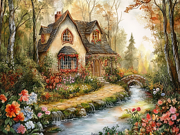 Пазл Алма мини 150 деталей. Избушка у ручья