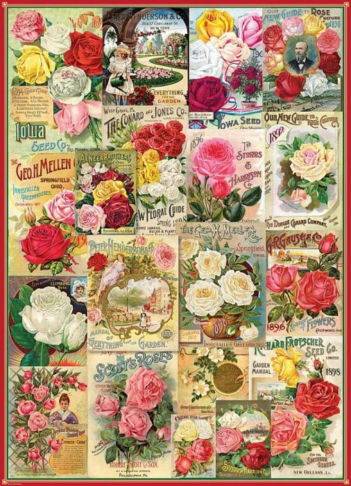 Пазл Eurographics 1000 деталей: Старинные обложки с розами