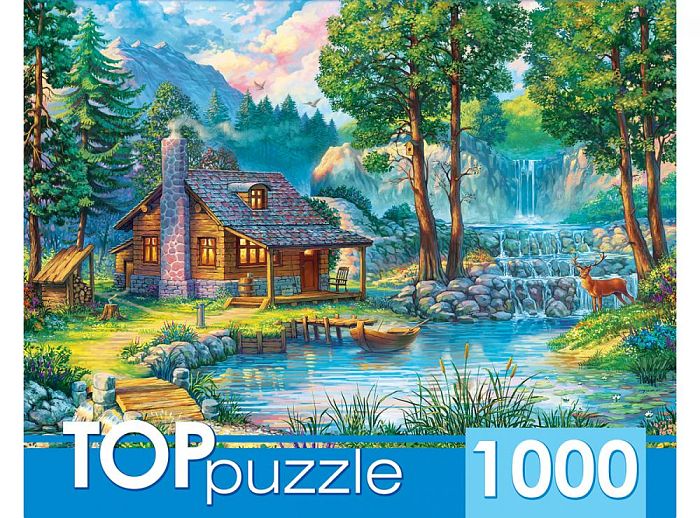 Пазл TOP Puzzle 1000 деталей: Домик у лесного пруда