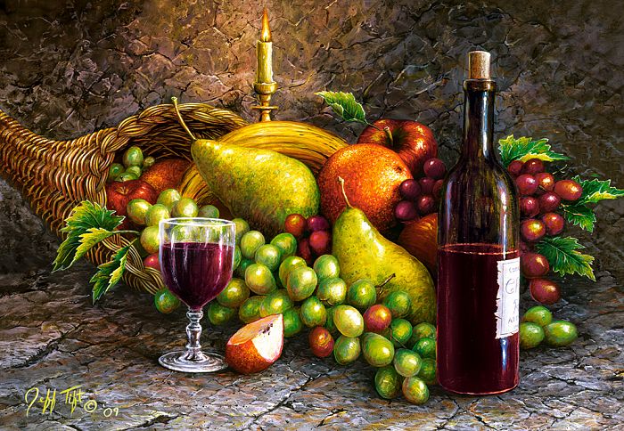 Пазл Castorland 1000 деталей: Фрукты и вино
