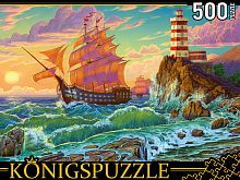 Пазл Konigspuzzle 500 деталей: Корабль и маяк