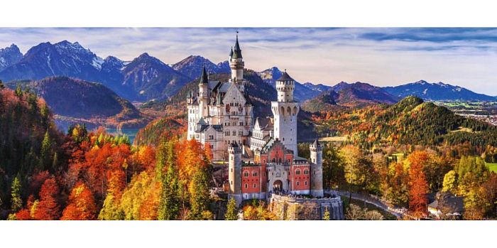 Пазл Ravensburger 1000 деталей: Замок Нойшванштайн панорамный