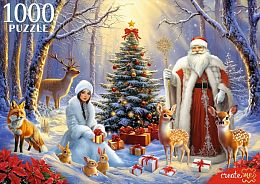 Пазл Рыжий Кот 1000 деталей: Праздник в лесу