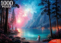 Пазл Рыжий Кот 1000 деталей: Пара у лунного озера