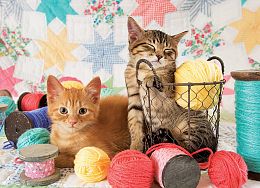 Пазл Cobble Hill 1000 деталей: Котята в клубках пряжи