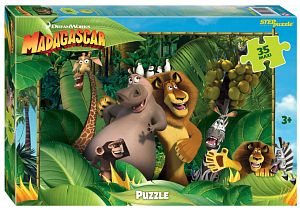 Пазл Step puzzle  35 деталей: MAXI Мадагаскар - 3 (Dreamworks, Мульти)