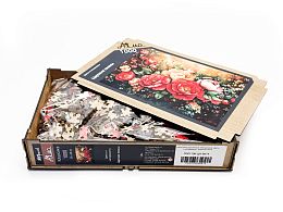 Пазл Алма деревянный 1000 деталей Цветы и натюрморты. Царские пионы