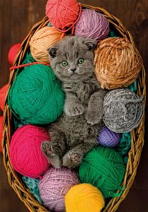 Пазл Clementoni 500 деталей: Котенок в мягкой корзинке