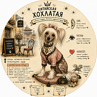 Пазл Алма деревянный круглый 142 детали. Собаки. Китайская хохлатая