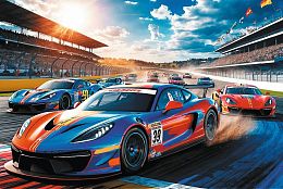 Пазл Trefl 100 деталей: Автогонки (УЦЕНКА)