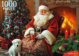 Пазл Рыжий Кот 1000 деталей: Вечер у камина