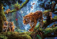 Пазл Educa 1000 деталей: Тигры на дереве