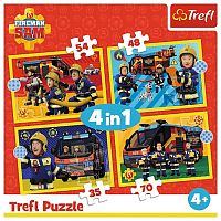 Пазл Trefl 35#48#54#70 деталей: Пожарный Сэм на дежурстве