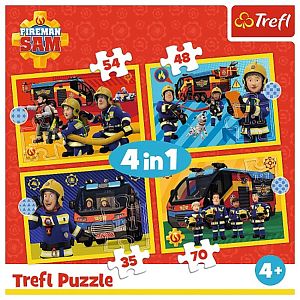 Пазл Trefl 35#48#54#70 деталей: Пожарный Сэм на дежурстве