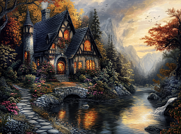 Пазл Алма мини 150 деталей. Вечерний коттедж