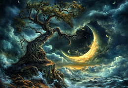 Пазл Алма деревянный 1000 деталей Сказочный мир. Ночная песня моря.