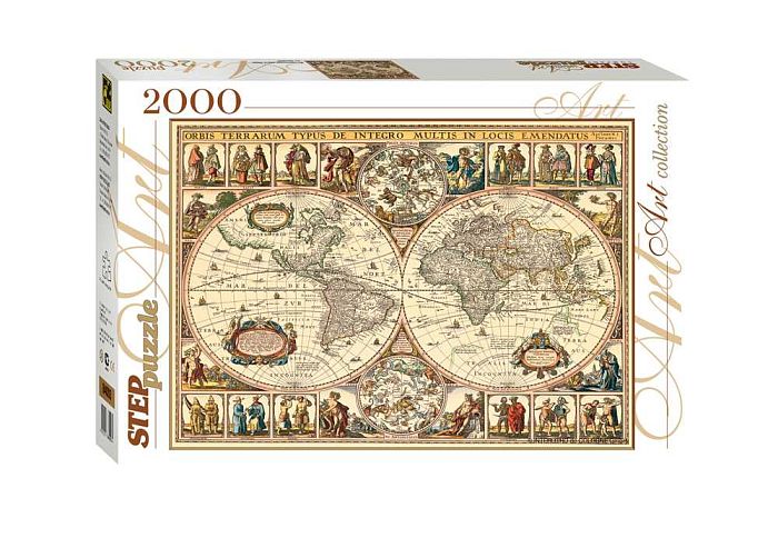 Пазл Степ 2000 деталей: Историческая карта мира