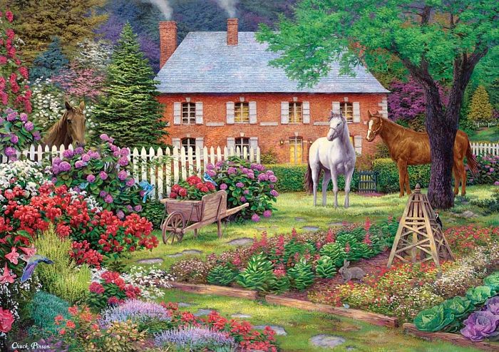 Пазл Art Puzzle 1500 деталей: Лошади в саду
