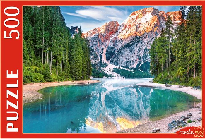 Пазл Рыжий Кот 500 деталей: Италия. Озеро среди Доломитовых Альп