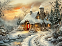 Пазл Алма деревянный 500 деталей. Сказочные домики. Зимний уют