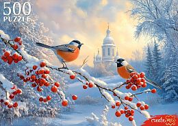 Пазл Рыжий Кот 500 деталей: Снегири на ветке