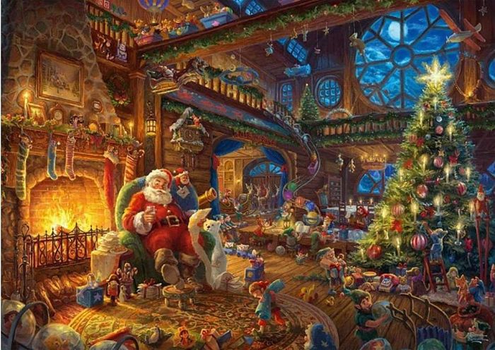 Пазл Schmidt 1000 деталей: Санта Клаус и эльфы