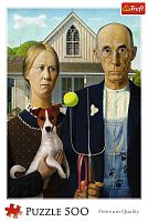 Пазл Trefl 500 деталей: Американская готика. Издание для собак (УЦЕНКА)