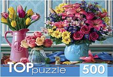 Пазл TOP Puzzle 500 деталей: Вазы с яркими цветами
