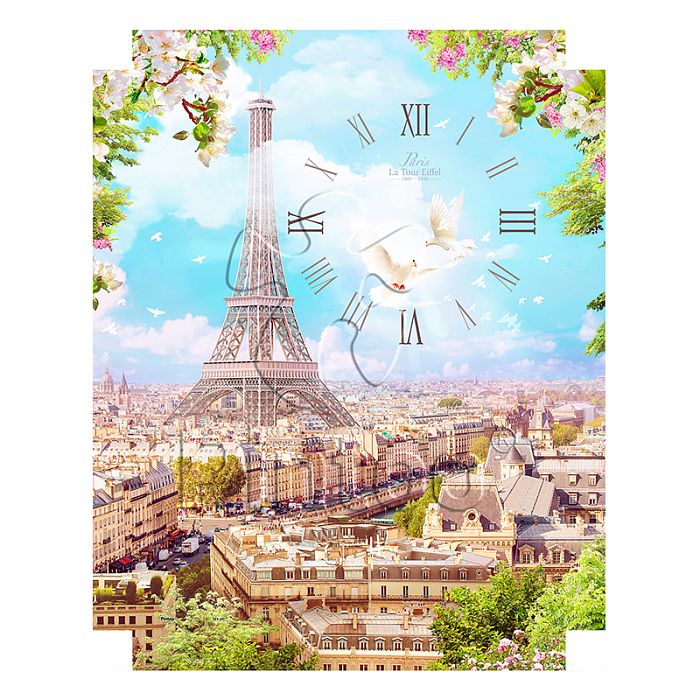 Пазл-часы Pintoo 366 деталей: Весна в Париже