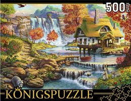 Пазл Konigspuzzle 500 деталей: Домик У Водопада