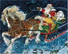 Пазл деревянный 130 деталей DaVICI: Дед Мороз спешит к тебе