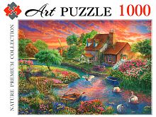 Пазл Artpuzzle 1000 деталей: Лебеди на закате