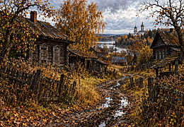 Пазл Алма деревянный 1000 деталей. Домик в деревне. Осенняя пора
