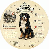 Пазл Алма деревянный круглый 142 детали. Собаки. Бернский зенненхунд