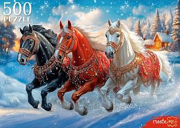 Пазл Рыжий Кот 500 деталей: Новогодняя тройка