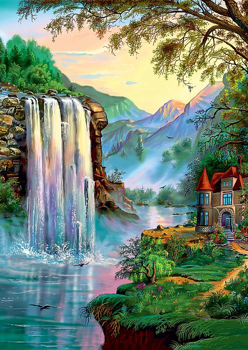 Пазл Фрея 1000 деталей: Волшебный водопад